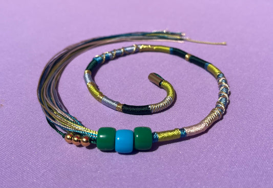 Green & blue hair braid